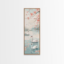 Load image into Gallery viewer, Swirling Butterflies in Japanese Style Tall Skinny Framed Canvas Print - Ukiyo-e Wall Art
