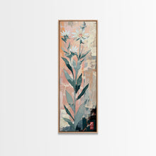 Load image into Gallery viewer, Tall Stemmed Wildflowers Abstract Background Japanese Style Tall Skinny Framed Canvas Print Wall Art
