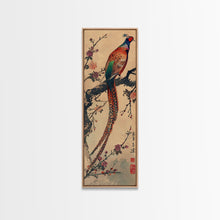 Load image into Gallery viewer, Vibrant Pheasant Perched On Flowering Branch For Traditional Japanese Art Wall Decor Framed Canvas Print
