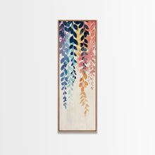 Cargar imagen en el visor de la galería, Colorful Leaves Hanging From Branches - Skinny Art Tall Art Framed Canvas Print Japanese Style Art Ukiyo-e Art
