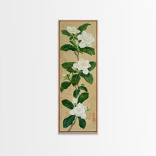 Load image into Gallery viewer, Magnolia Flowers On A Branch - Skinny Art Tall Art Framed Canvas Print Japanese Style Art Ukiyo-e Art
