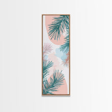 Load image into Gallery viewer, Elegant Pine Branches on Soft Pastel Background - Skinny Art, Japanese Wall Decor, Framed Canvas Print, Ukiyo-e Style
