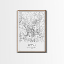 Carregar imagem no visualizador da galeria, Akron Street Map, Akron Map, Map Wall Art, Office Wall Art, City Map Print, Minimalist, Modern Art, Wall Art, Canvas Print, Canvas Wall Art
