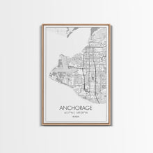 Carregar imagem no visualizador da galeria, Anchorage Street Map, Alaska Map, Travel Wall Art, City Map Wall Art, Bedroom Art, Modern Art, Wall Art, Canvas Print, Canvas Wall Art
