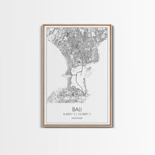 Carregar imagem no visualizador da galeria, Bali Street Map, Indonesia Map, Asian City Wall Art, Travel Gift, Living Room Art, Minimalist Art, Wall Art, Canvas Print, Canvas Wall Art
