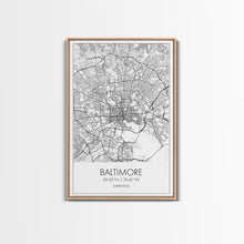 Carregar imagem no visualizador da galeria, Baltimore Street Map, Maryland Map, City Wall Art, Travel Print, Bedroom Print, Modern Art, Wall Art, Canvas Print, Canvas Wall Art
