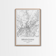 Cargar imagen en el visor de la galería, Birmingham Street Map, Alabama Map, City Map Art, Modern Art, Wall Art, Canvas Print, Canvas Wall Art, Minimalist Art, Housewarming Gift
