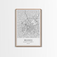 Carregar imagem no visualizador da galeria, Brussels Street Map, Belgium Map, City Map Art, Modern Art, Wall Art, Canvas Print, Canvas Wall Art, Birthday Gift, Living Room Décor
