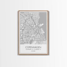 Load image into Gallery viewer, Copenhagen Street Map, Denmark Map, Europe City Map Art, Minimalist Art, Wall Art, Canvas Print, Travel Wall Art, Pilots Gift. Home Décor

