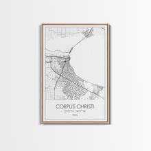 Load image into Gallery viewer, Corpus Christi Street Map, Texas Map, City Map Art, Minimalist Art, Wall Art, Canvas Print, Travel Wall Décor, Gift For Dad, Office Décor
