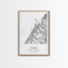 Load image into Gallery viewer, Dubai Street Map, UAE Map, City Map Art, Minimalist Art, Wall Art, Canvas Print, Aviation Gift, Travel Art, Office Décor, Unique Wall Art
