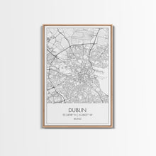 Load image into Gallery viewer, Dublin Street Map, Ireland Map, Europe City Map Art, Minimalist Art, Wall Art, Canvas Print, Pilot Gifts, Travel Wall Art, Above Bed Décor
