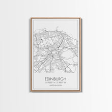Load image into Gallery viewer, Edinburgh Street Map, United Kingdom Map, Europe City Map Art, Minimalist Art, Wall Art, Canvas Print, Travel Décor, Living Room Wall Art,
