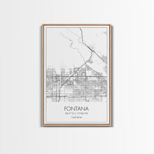 Carregar imagem no visualizador da galeria, Fontana Street Map, California Map, City Map Art, Minimalist Art, Wall Art, Canvas Print, Unique Wall Art, Travel Décor, Travel Gift For Men

