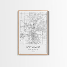 Load image into Gallery viewer, Fort Wayne Street Map, Indiana Map, City Map Art, Minimalist Art, Wall Art, Canvas Print, Office Wall Décor, Gifts For Him, Travel Print
