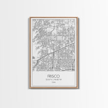Load image into Gallery viewer, Frisco Street Map, Texas Map, City Map Art, Minimalist Art, Wall Art, Canvas Print, Black And White Art, Office Wall Art, Aviation Gift
