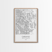 Load image into Gallery viewer, Garland Street Map, Texas Map, City Map Art, Minimalist Art, Wall Art, Canvas Print, Black And White Map, Travel Wall Art, Gift For Her
