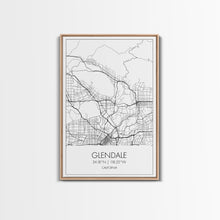 Carregar imagem no visualizador da galeria, Glendale Street Map, California Map, City Map Art, Minimalist Art, Wall Art, Canvas Print, Black And White Map, Gifts For Him, Travel Art

