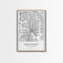 Load image into Gallery viewer, Grand Prairie Street Map, Texas Map, City Map Art, Minimalist Art, Wall Art, Canvas Print, Black And White, Travel Print, Anniversary Gift
