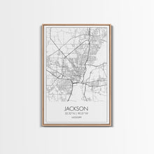 Load image into Gallery viewer, Jackson Street Map, Mississippi Map, City Map Art, Minimalist Art, Wall Art, Canvas Print, Travel Print, Farmhouse Bedroom, Wedding Gift
