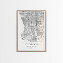 Load image into Gallery viewer, Long Beach Street Map, California Map, City Map Art, Modern Art, Wall Art, Canvas Print, Adventure Wall Art, Home Office Art, Gift For Him
