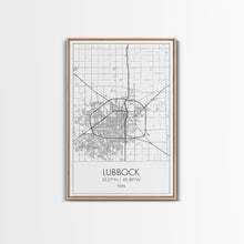 Load image into Gallery viewer, Lubbock Street Map, Texas Map, City Map Art, Modern Art, Wall Art, Canvas Print, Travel Print, Farmhouse Wall Décor, Boyfriend Gift
