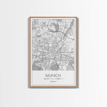 Load image into Gallery viewer, Munich Street Map, Germany Map, Europe City Map Art, Modern Art, Wall Art, Canvas Print, Dorm Wall Décor, Holiday Gift, Travel Wall Print
