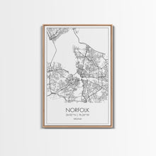 Load image into Gallery viewer, Norfolk Street Map, Virginia Map, City Map Art, Modern Art, Wall Art, Canvas Print, Bedroom Décor, College Student Gift, Travel Print
