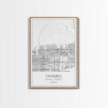 Load image into Gallery viewer, Ontario Street Map, California Map, City Map Art, Modern Art, Wall Art, Canvas Print, Bedroom Prints, Birthday Gift, Travel Wall Décor
