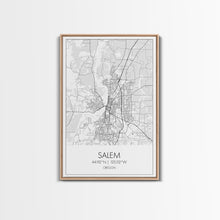 Load image into Gallery viewer, Salem Street Map, Oregon Map, City Map Art, Minimalist Art, Wall Art, Canvas Print, Dorm Room Décor, Graduation Gift, Travel Wall Print
