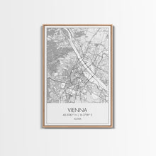 Load image into Gallery viewer, Vienna Street Map, Austria Map, City Map Print, Modern Wall Art, Wall Art, Canvas Print, Black And White, Unique Wedding Gift, Travel Art
