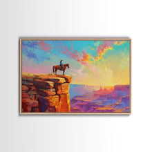 Load image into Gallery viewer, Framed Cowboy Art | 24x36 Wall Art | Equestrian Wall Decor | Western Decor | Southwestern Art | | Retro Wild West | Farmhouse Wall Art
