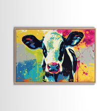 Load image into Gallery viewer, Cow Wall Art, Cow Print, Cow Wallhanging, Farmhouse Decor, Country Western Decor, Cow Lover Gift, Framed Canvas Print Or Metal Art Print
