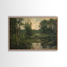 Load image into Gallery viewer, Early American Landscape Painting Framed Canvas Print | Oil Painting Print | Metal Art | Landscape Painting | Living Room Art | Home Decor
