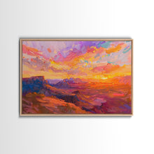 Carregar imagem no visualizador da galeria, Arizona Desert Sunset Art Print - Framed Canvas Metal or Oil Painting - Southwestern Decor
