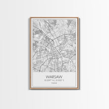Load image into Gallery viewer, Warsaw Street Map, Poland Map, Europe City Map Print, Minimalist Art, Wall Art, Canvas Print, Living Room Wall Art, Friends Gift, Travel Art
