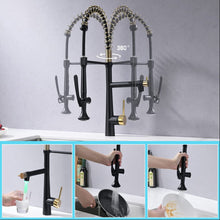 Load image into Gallery viewer, VIDEC KW-05RK Smart Kitchen Faucet, 3 Modes Pull Down Sprayer, LED Temperature Control, Ceramic Valve, 360-Degree Rotation, 1 or 3 Hole Deck Plate.
