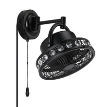 Load image into Gallery viewer, 10&quot; Modern Black Small Ceiling Fan with Pull Chain
