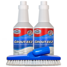 Load image into Gallery viewer, Grout-eez 2 Bottle Kit With FREE Stand Up Grout Brush 32oz
