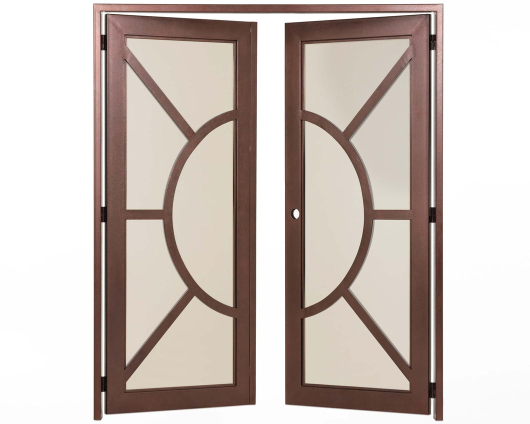 Kronos Double Iron Doors - Dark Bronze