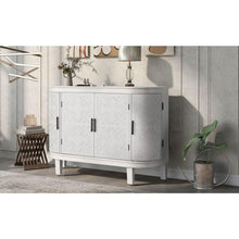 Carregar imagem no visualizador da galeria, Accent Storage Cabinet Sideboard Wooden Cabinet with Antique Pattern Doors for Hallway, Entryway, Living Room
