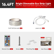 Cargar imagen en el visor de la galería, 110V Dimmable CCT Tunable White LED Strip Light - Eco Strip - 2800K-6000K - 203 Lumens - Indoor/Outdoor
