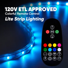 Carregar imagem no visualizador da galeria, 110V Dimmable RGB LED Strip Light - Soft Ambient Lighting for Bedroom, Kitchen, Home Decor - 180 Lumens
