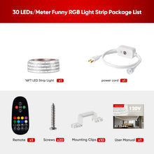 Cargar imagen en el visor de la galería, 110V Dimmable RGB LED Strip Light - Soft Ambient Lighting for Bedroom, Kitchen, Home Decor - 180 Lumens

