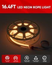 Cargar imagen en el visor de la galería, Super Bright LED Neon Rope Light - 110V, 6W/Meter, 226LM/W - 2500K Warm White, Energy Efficient- ETL Listed
