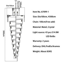 Load image into Gallery viewer, Crystal Cascade Chandelier 39.4&quot; for Staircase, Hall, Living Room, Stairwell
