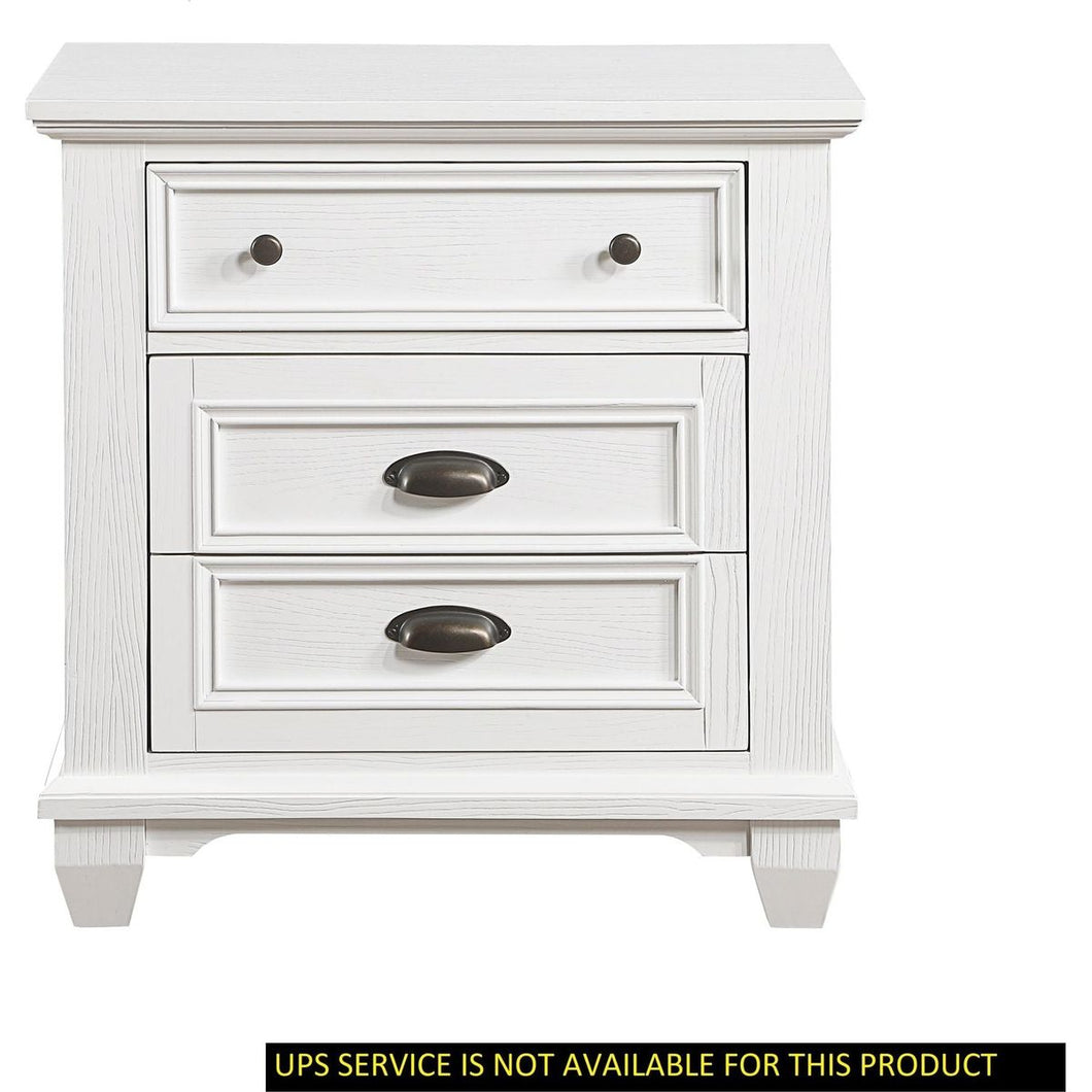 White Finish Two Drawers Nightstand 1pc Traditional Framing Wooden Bedroom Furniture