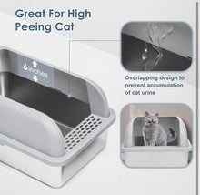 Load image into Gallery viewer, Suzzipaws Enclosed Stainless Steel Cat Litter Box with Lid Extra Large Litter Box for Big Cats XL Metal Litter Pan Tray with High Wall Sides Enclosure
