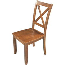 Load image into Gallery viewer, 3-Piece Wood Drop Leaf Breakfast Nook Dining Table Set with 2 X-back Chairs for Small Places, Brown
