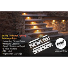 Carregar imagem no visualizador da galeria, 12&quot; Brass Hardscape Paver RGB CCT Tunable LED Fixture for Outdoor Lights Landscape
